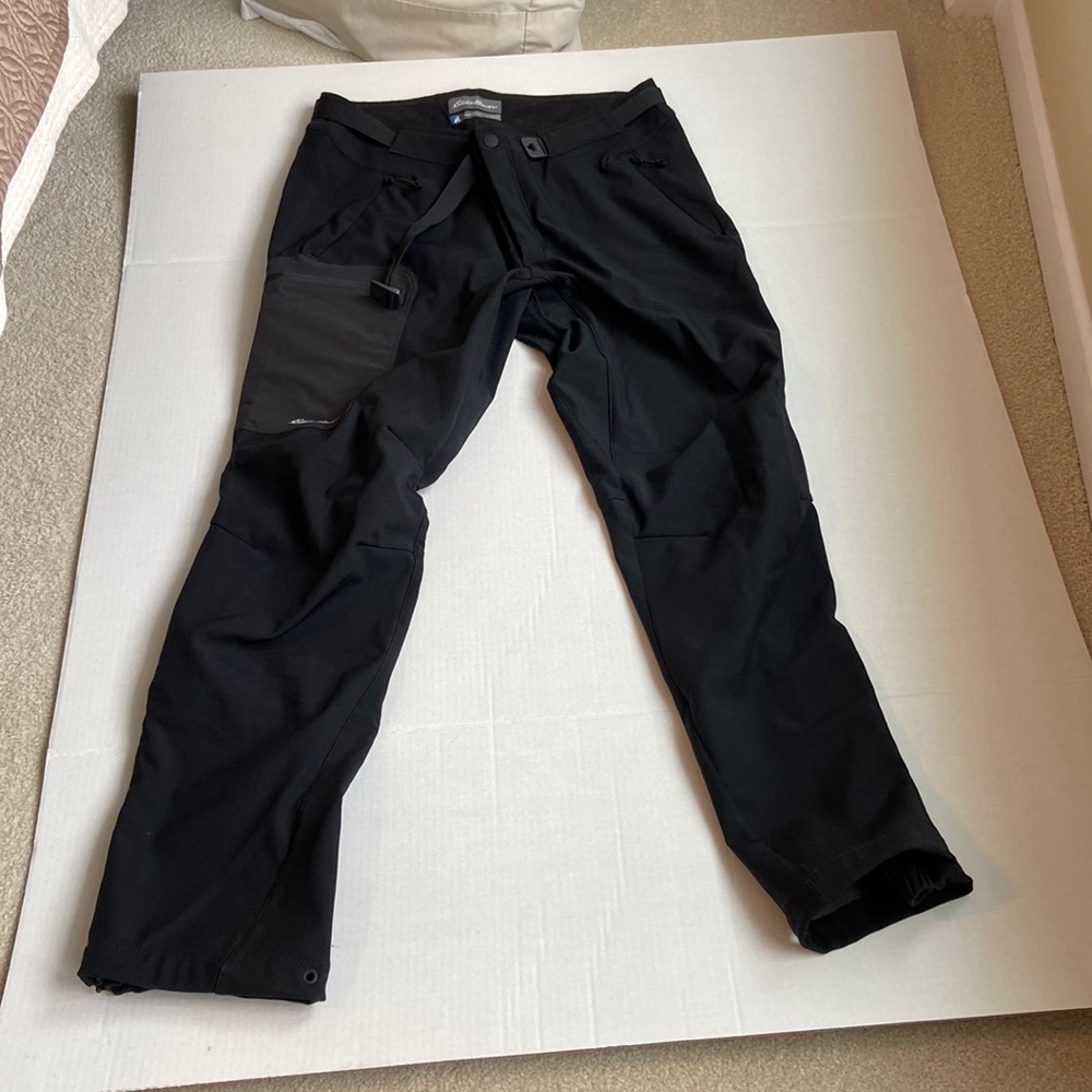 Eddie Bauer Womens Large Fleece Lined Athletic Hiking Pants Black. First Ascent
